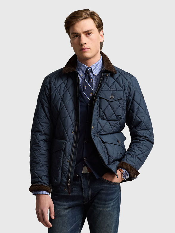 Navy blue jacket with a quilted effect - 1