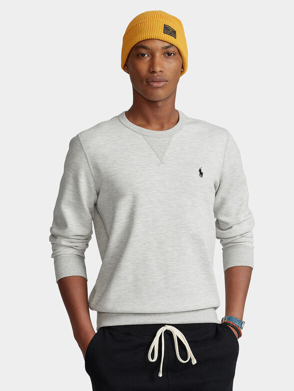 Gray sweatshirt with logo embroidery - 1