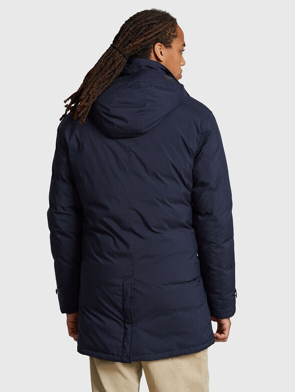 Dark blue parka with removable hood - 3