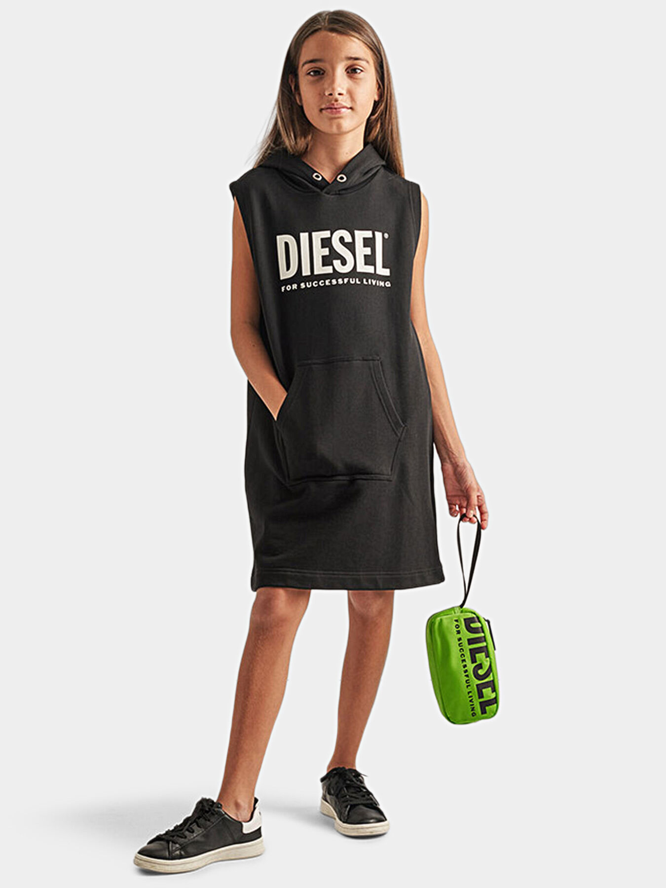 DILSET SM Hoodie dress with logo brand DIESEL Globalbrandsstore en