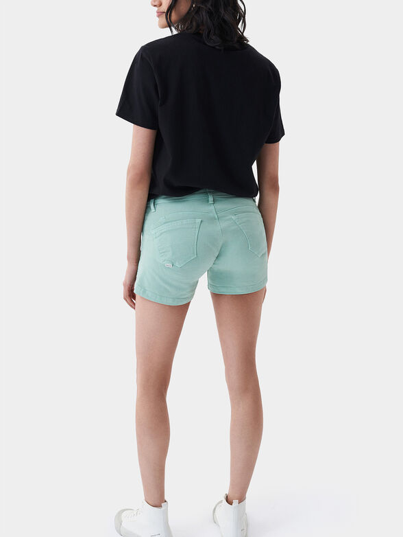 Denim shorts in mint color - 2