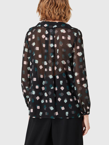 Blouse with sheer effect and accent print - 3