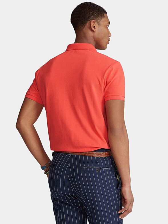 Polo shirt in bright red color - 3