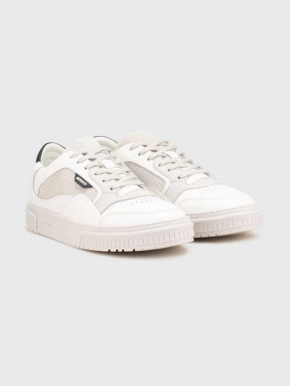 Leather sports shoes with logo - 2