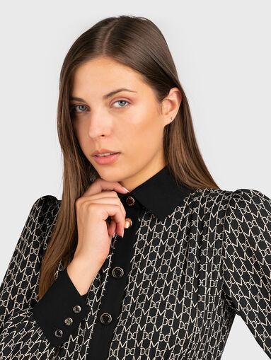 Mini dress with monogram print - 4