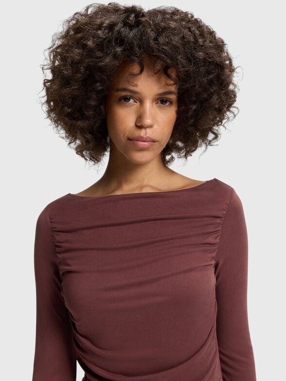 Slim fit brown dress - 4