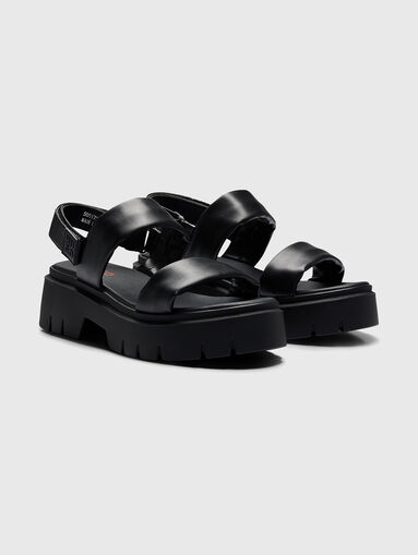 KRIS black leather sandals - 3