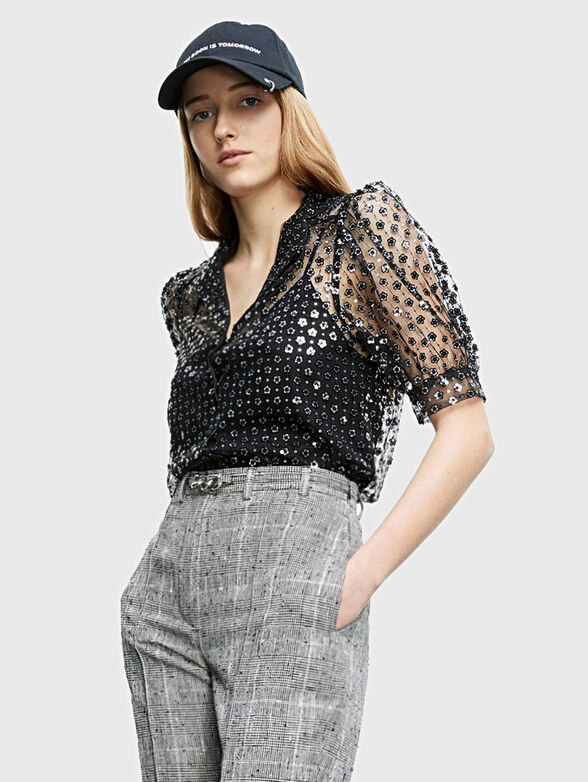 Black shirt with sequins - 1