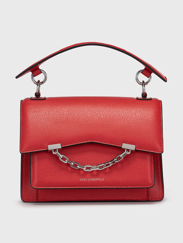 K/SEVEN GRAINY beige leather crossbody bag - 1