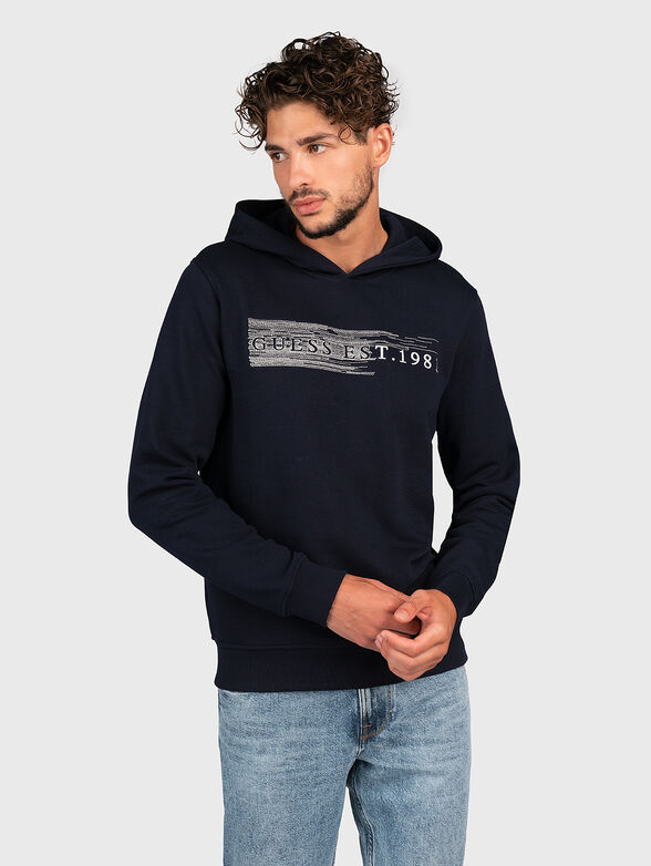 Sweatshirt with hood and contrasting embroidery - 1