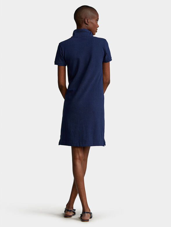 Blue dress with contrasting logo accent - 2
