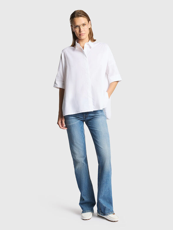 Shirt made of cotton poplin with embroidered logo - 2