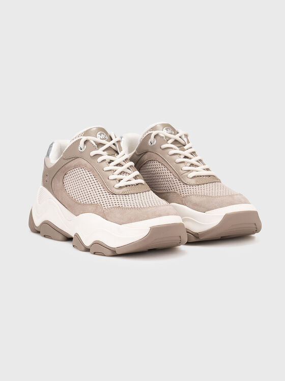 Leather sports shoes with suede details - 2