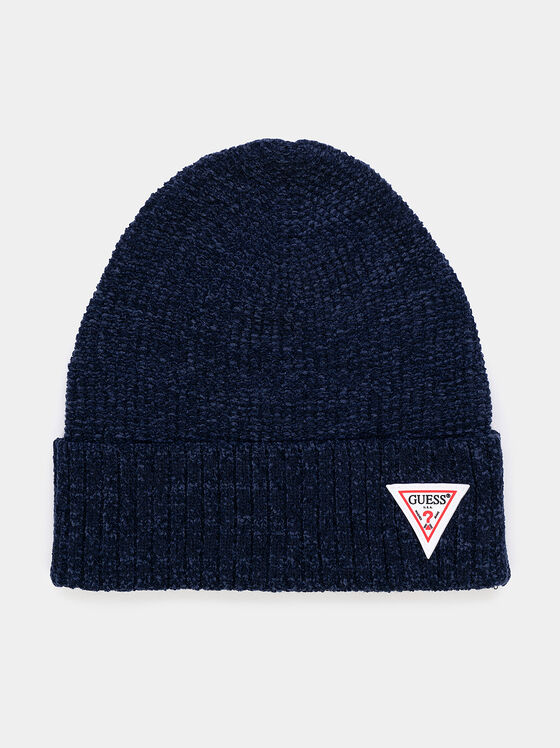 Комплект шапка и шал в син цвят - 1