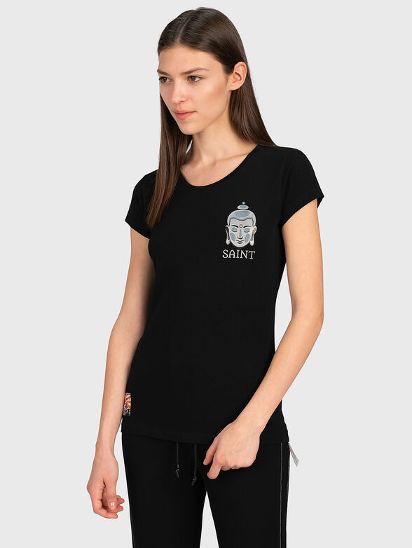 Black t-shirt with print - 0
