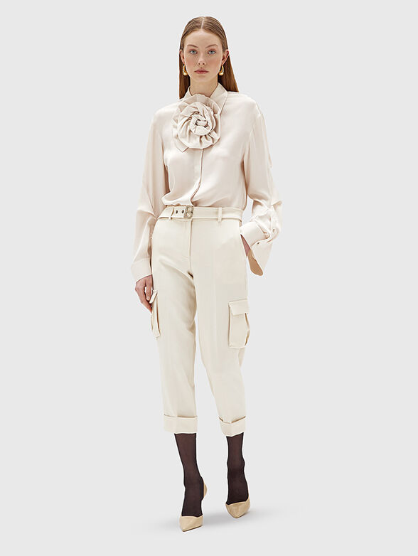 Shirt with accent flower - 2