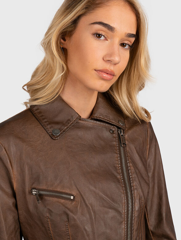 AGNES brown biker jacket - 4