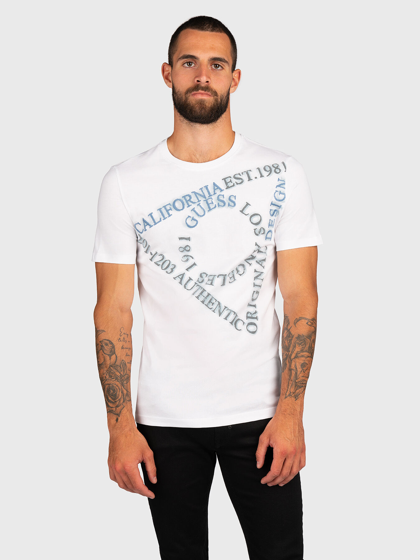 Guess black and white t shirt online
