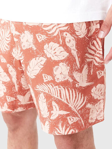 Orange printed shorts - 4