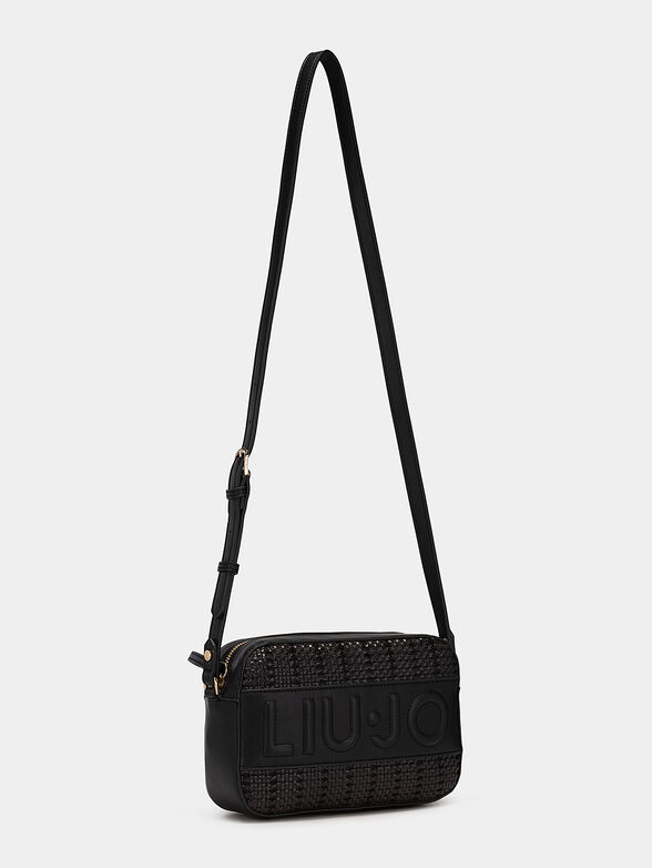 Black crossbody bag with intertwined texture - 2