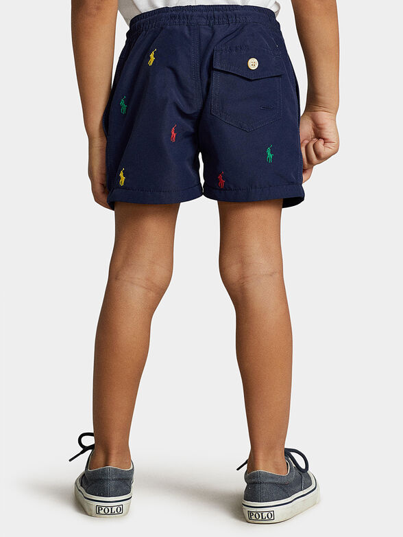 Blue shorts with logo accents - 2