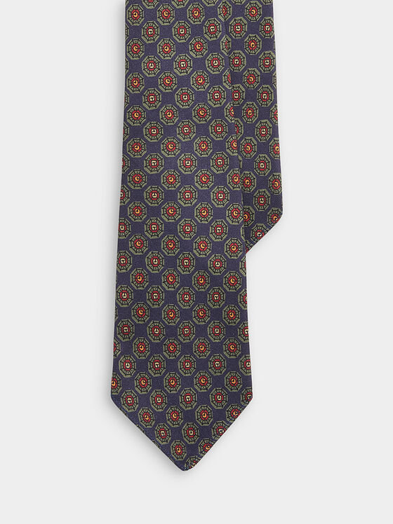 Копринена вратовръзка с многоцветен десен - 1