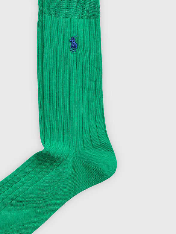 Green socks with logo accent - 2