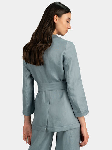 Linen jacket in light blue - 4