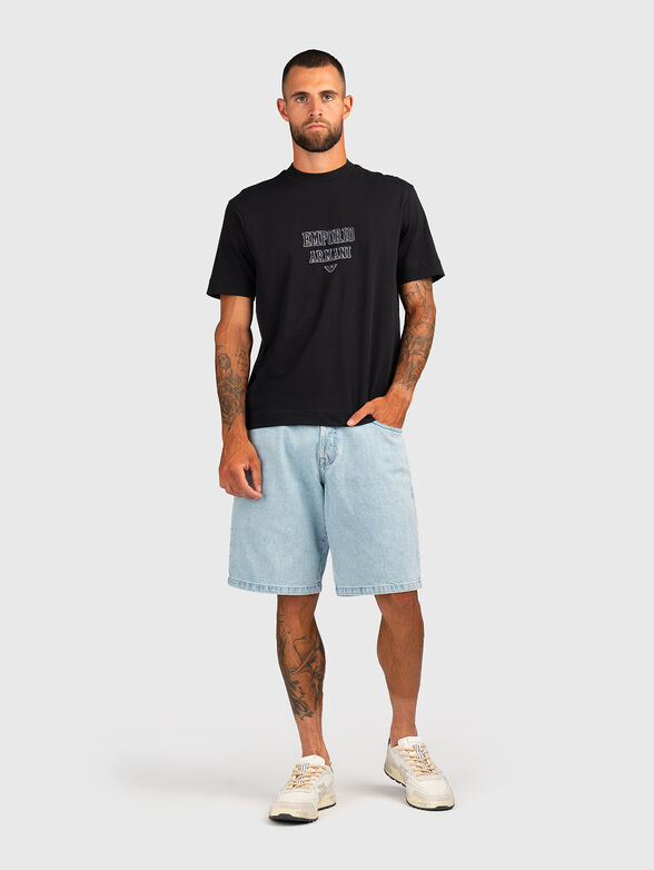 Black T-shirt with logo embroidery - 2