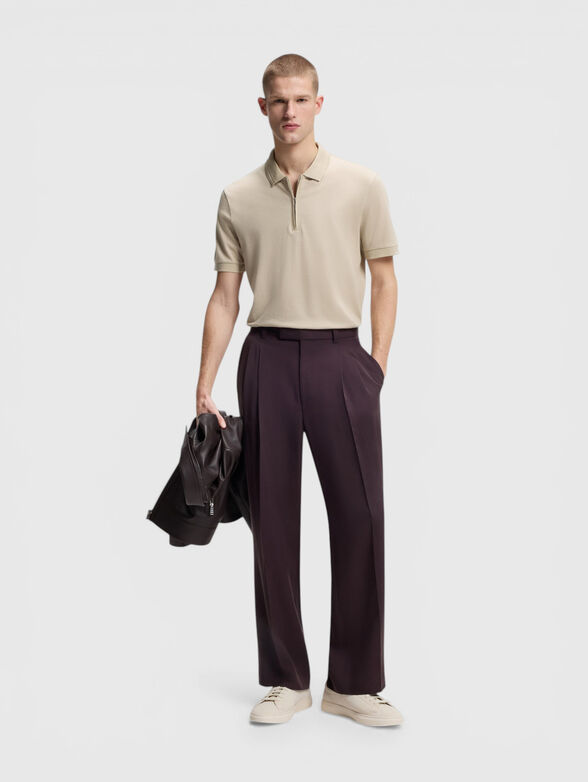 Cotton-blend polo shirt with a zip - 2