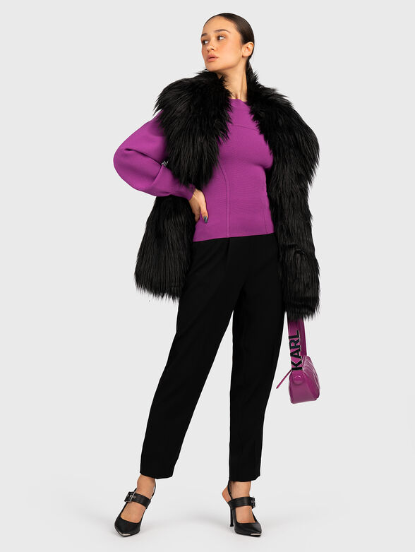 Black eco fur vest  - 2