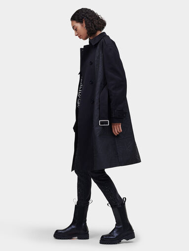 Black trench with print and belt - 4