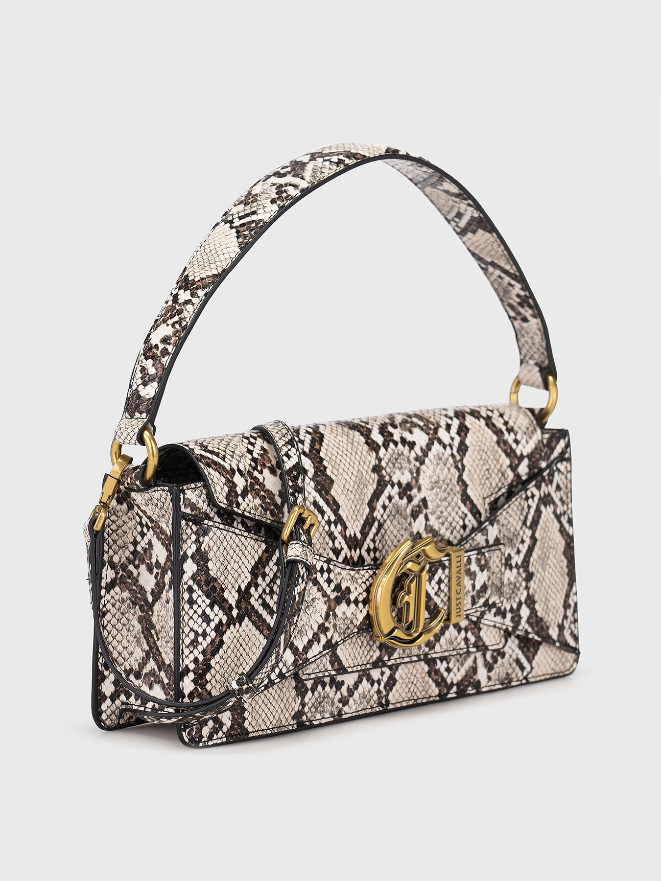 Crossbody bag with animal print and texture brand Just