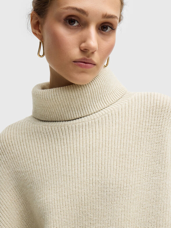 Wool sweater with polo collar - 4