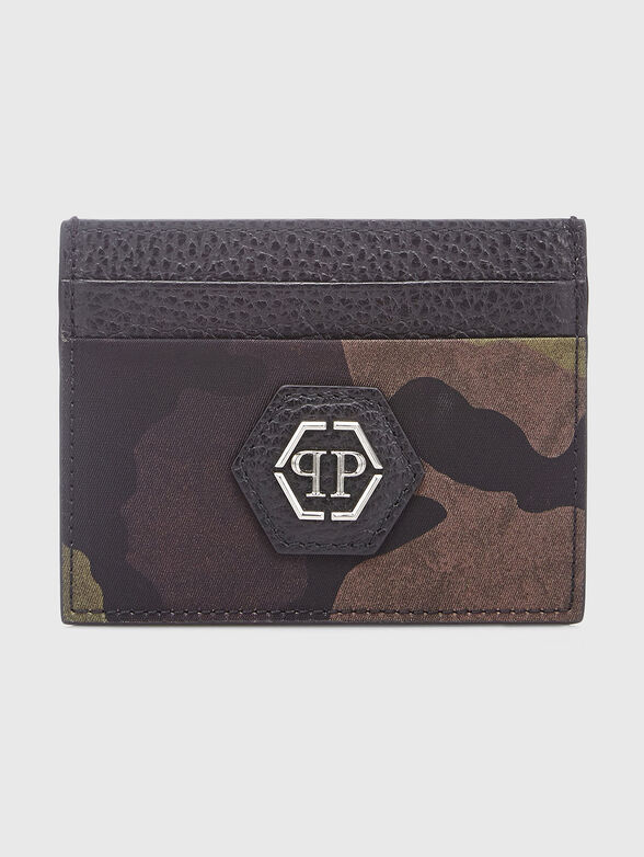 Cardholder with camouflage print and logo patch - 1