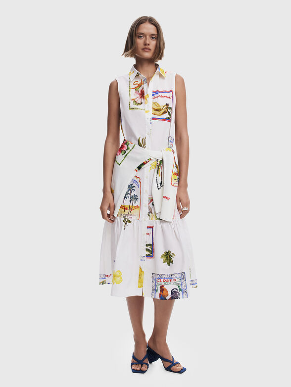 White dress with print - 0