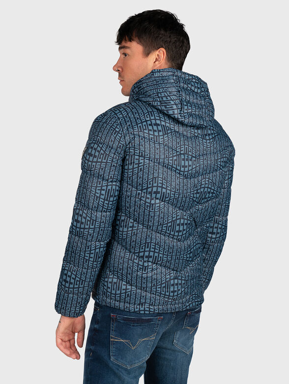 Padded jacket in black color with logo patch - 3