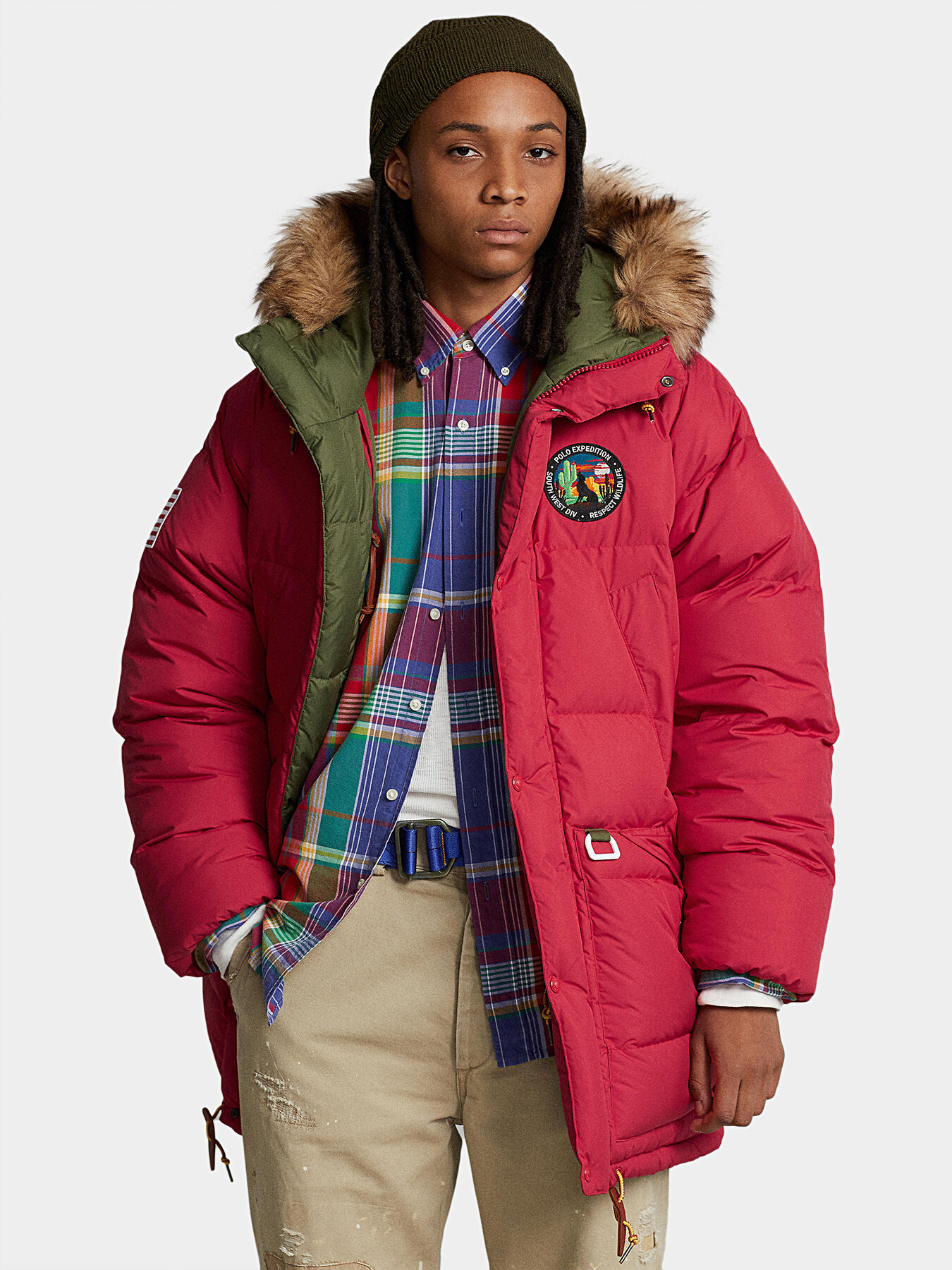 VTG Ralph Lauren Denim Supply Fur Hooded 650 Down Parka
