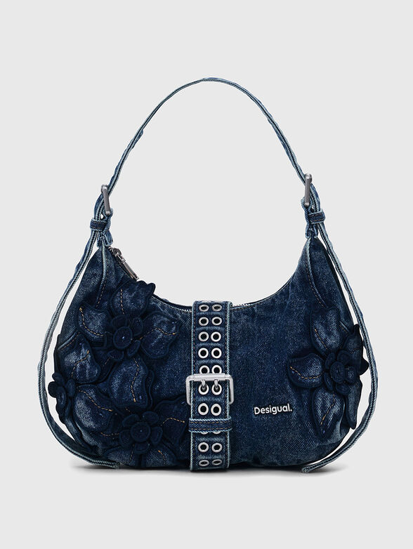 Denim bag with accent embroidery - 1
