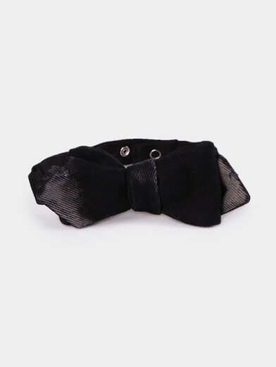 Black denim bow tie - 2