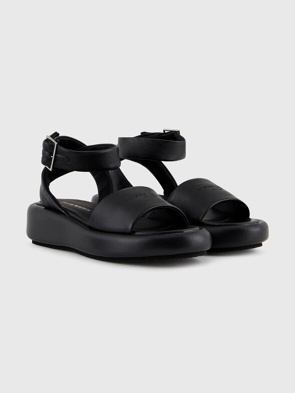 Black leather sandals - 1