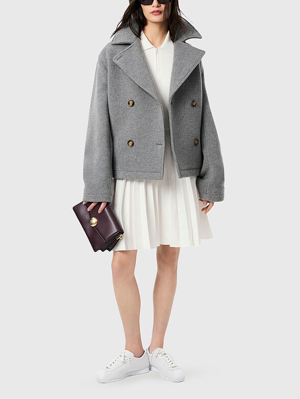 Pleated mini dress with short sleeves - 4