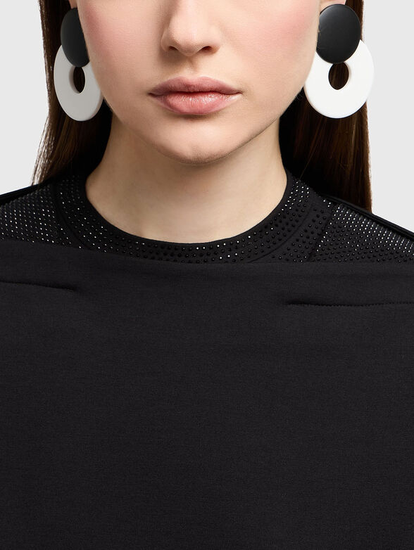 Viscose blend sweatshirt with micro studs - 4