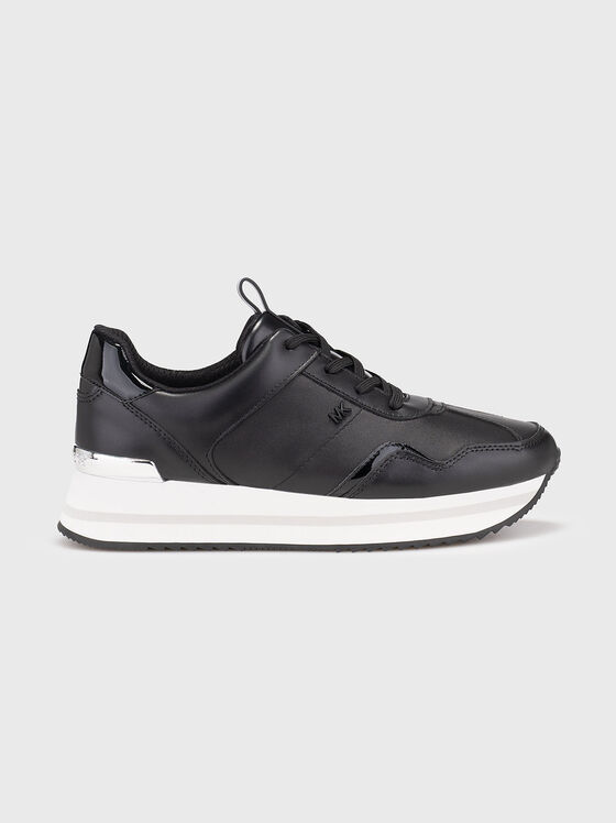 Leather sports shoes with logo - 1