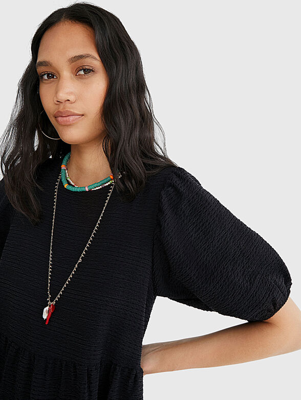 Black dress with short sleeves - 3