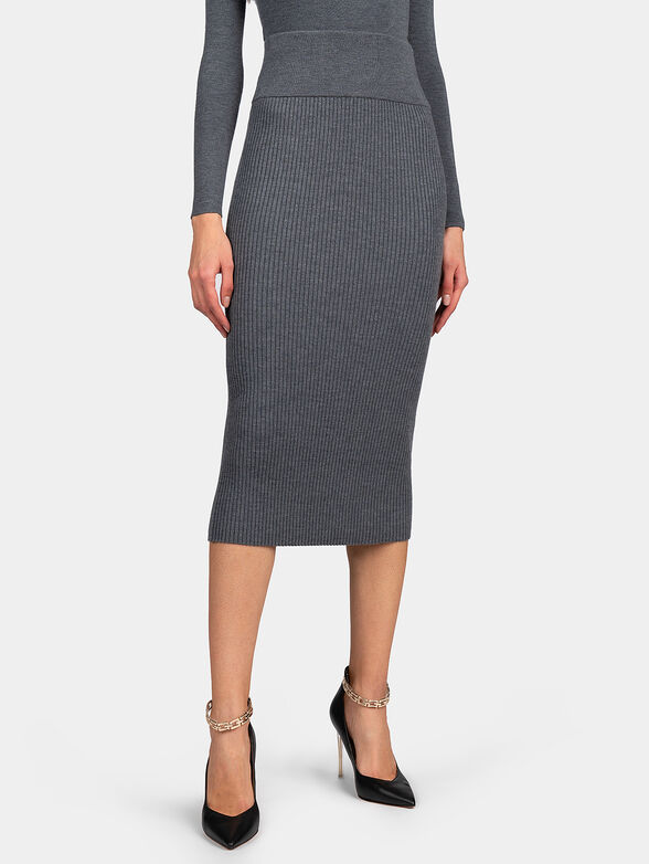 Merino wool black skirt - 1