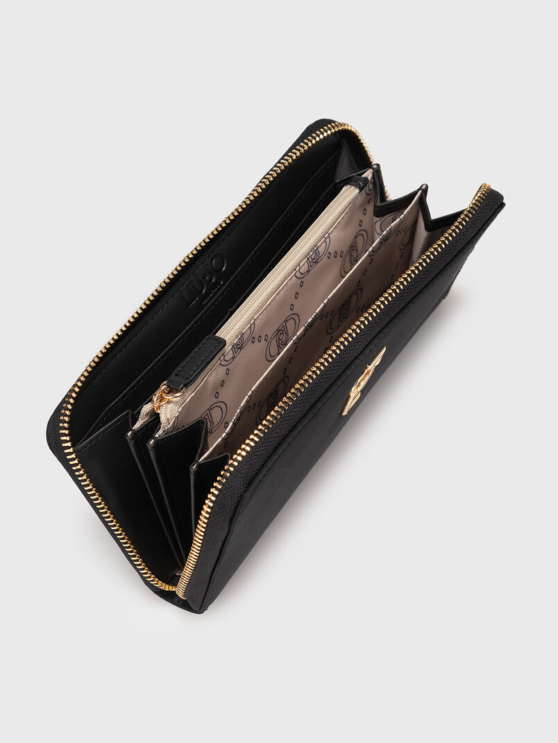 Black wallet with metal logo - 3