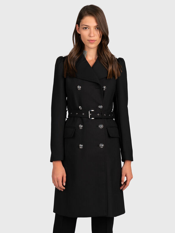 Black coat with belt - 1