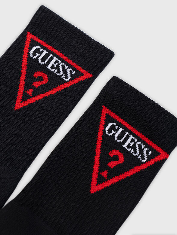 Black socks with triangular logo  - 2