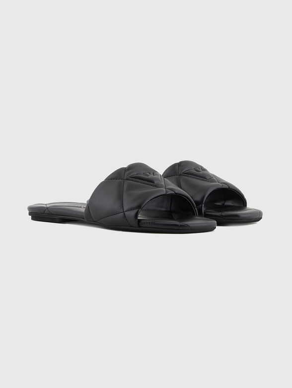 Black slippers with quilted effect - 2